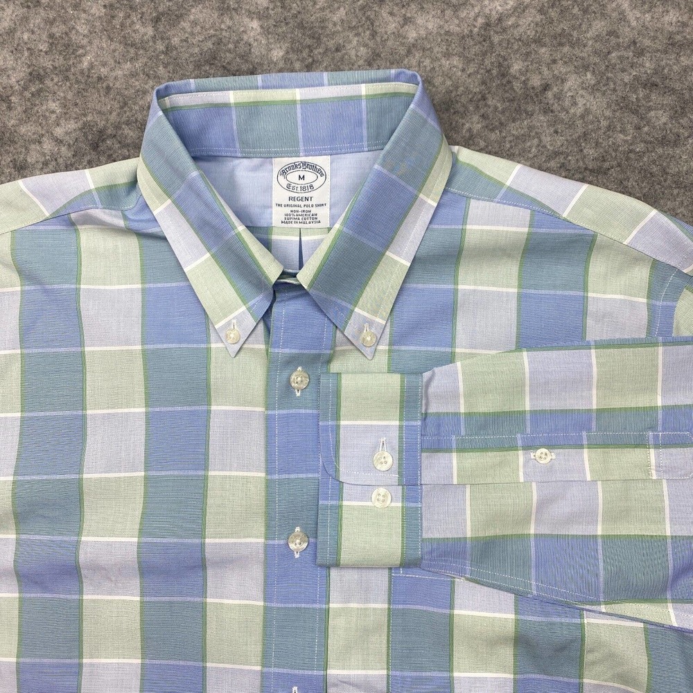 Brooks Brothers Mens Shirt Medium Regent Striped Long Sleeve Button New with Tag